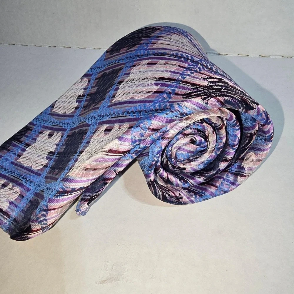 VINTAGE Beau Brummell Field Schlick St. Paul Purple Blue‎ Pink Men's Tie